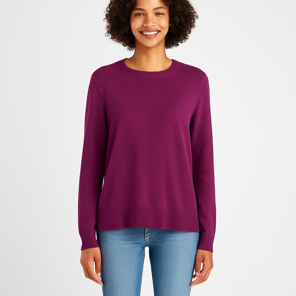 NWT Lucky Brand Women’s Cozy Crewneck Sweater – Potent Purple – Size XS
